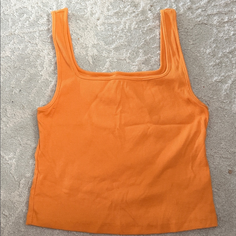 Old Navy Bright Orange Square Neck Tank Top